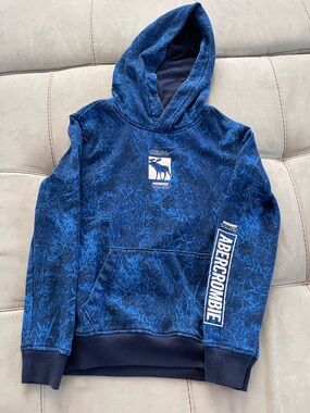 abercrombie kids Blue Tie-Dye Hoodie with Logo